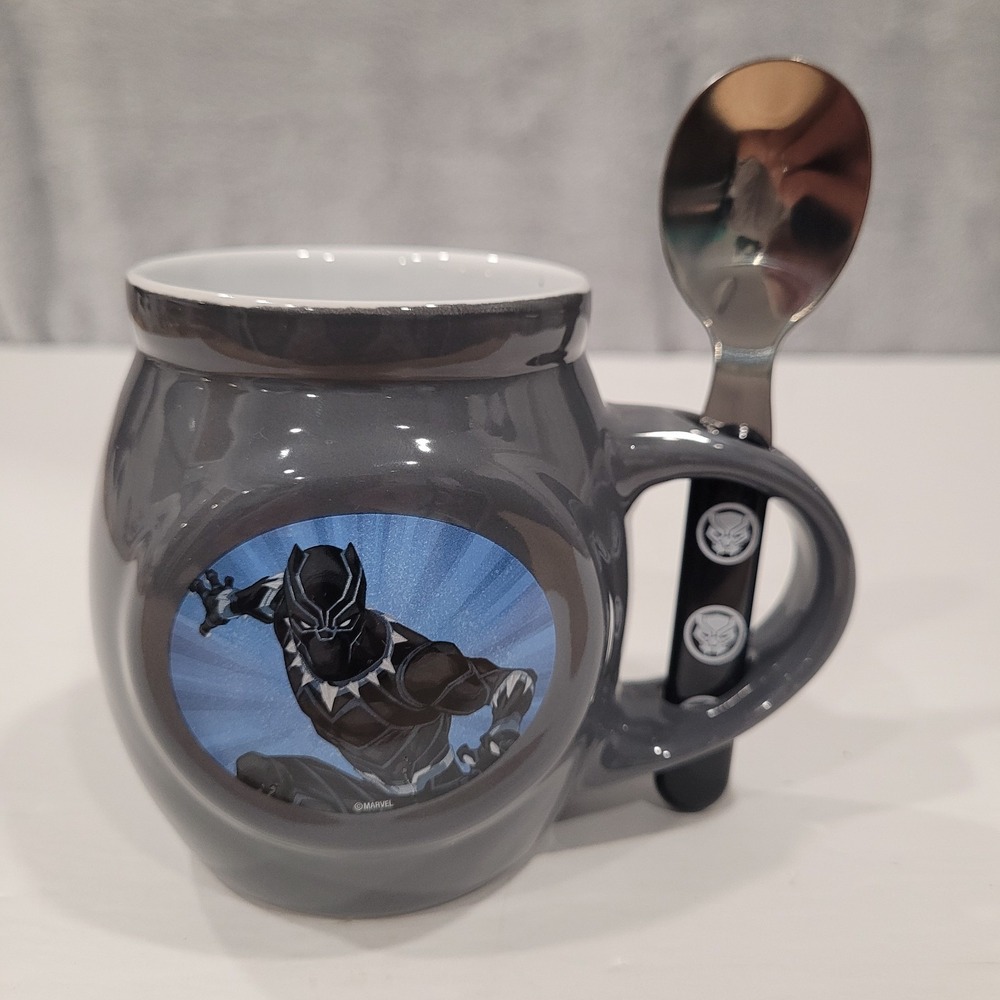 Black Panther Wakanda Forever Mug With Spoon In Handle 14oz